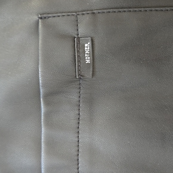 MOTHER Faux Leather Button Down, Black, Size Small - Picture 4 of 6